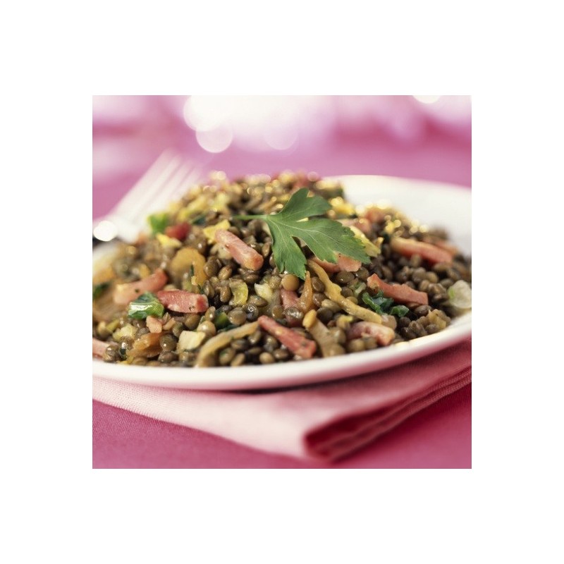 Salade de lentilles froides au vinaigre balsamique framboise