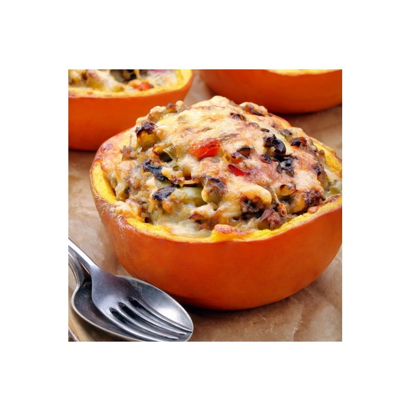 Citrouille farcie riz champignons