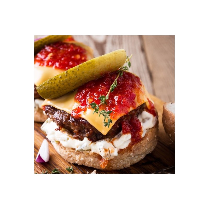 Burger bœuf façon tartare et tomates