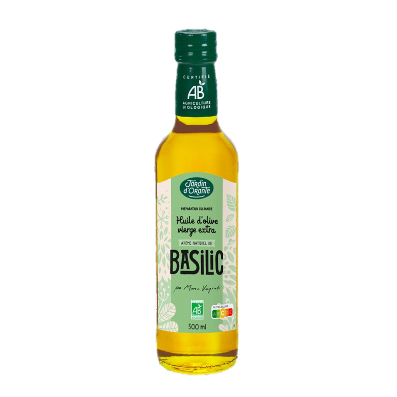 Huile d'olive Bio vierge extra saveur Basilic Jardin d'Orante Huile d'olive Bio vierge extra saveur Basilic Jardin d'Orante